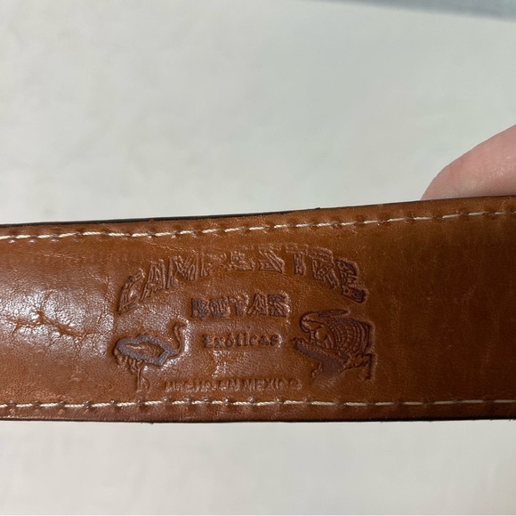 Handmade Vintage ostrich belt Silver buckle Unisex Western - Picture 4 of 14